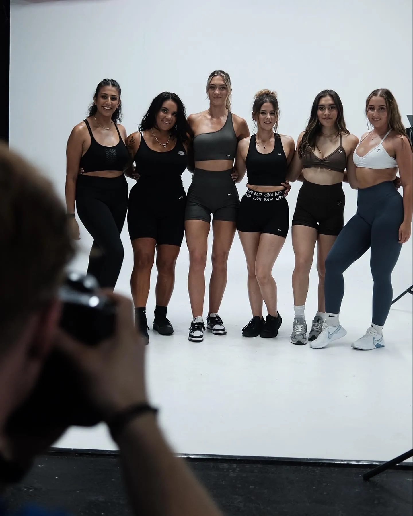 Lara and her clients together behind the scenes on client shoot day